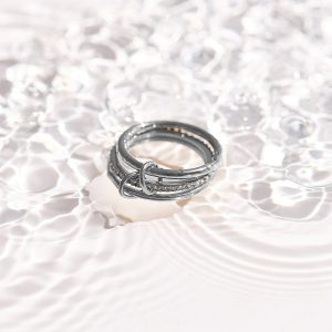 Stacked Linked Crystal Band Ring