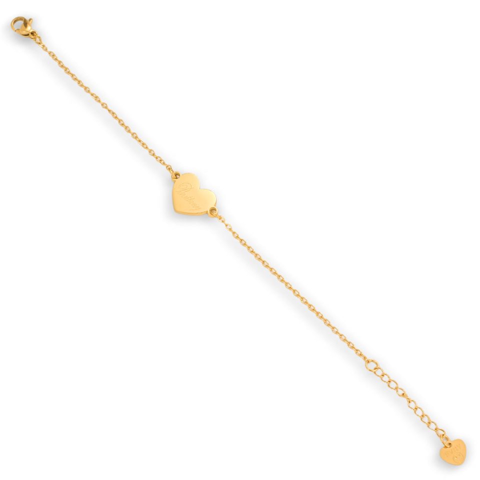 Custom/Personalized Heart Pendant Bracelet