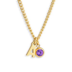 Custom/Personalized Initial Pendant Necklace w/ Birthstone