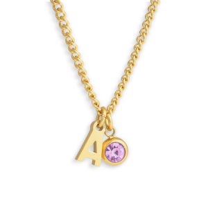 Custom/Personalized Initial Pendant Necklace w/ Birthstone