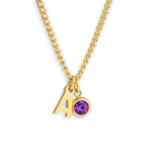Custom/Personalized Initial Pendant Necklace w/ Birthstone