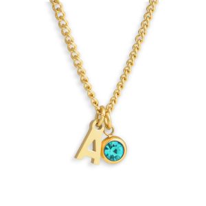 Custom/Personalized Initial Pendant Necklace w/ Birthstone